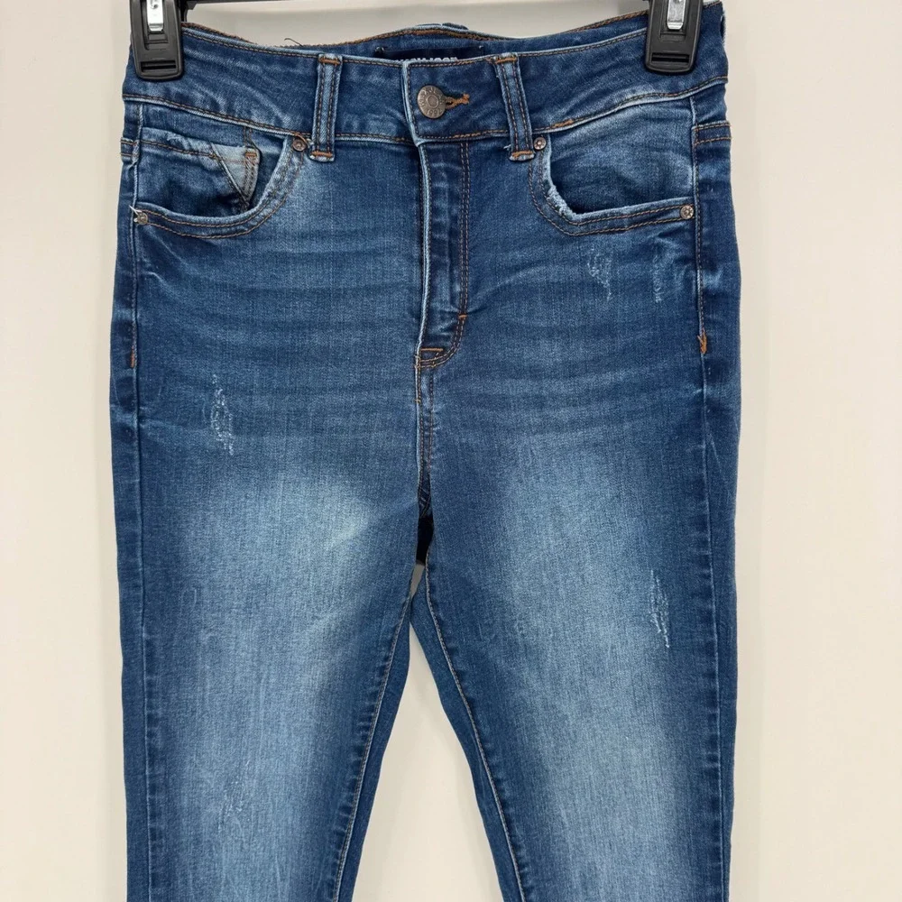 Wax Jean Womens Blue Distressed Skinny Ankle Jeans‎ Size 1  Raw Hem